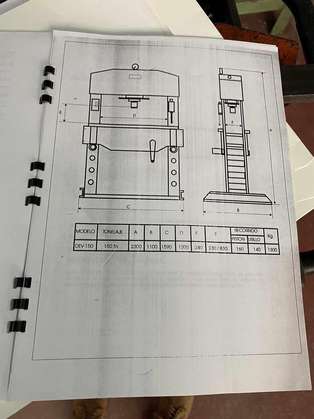 PRENSA HIDRAULICA MECAMAQ DE 150