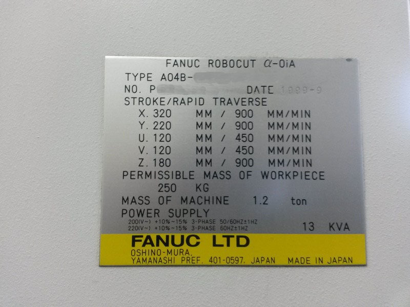ELECTROEROSION FANUC ROBOCUT ALPHA 0iA