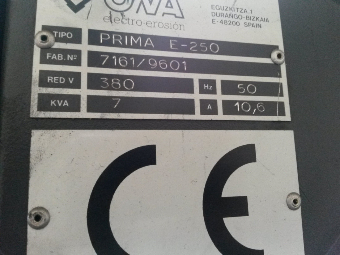 ELECTROEROSION ONA PRIMA E-250