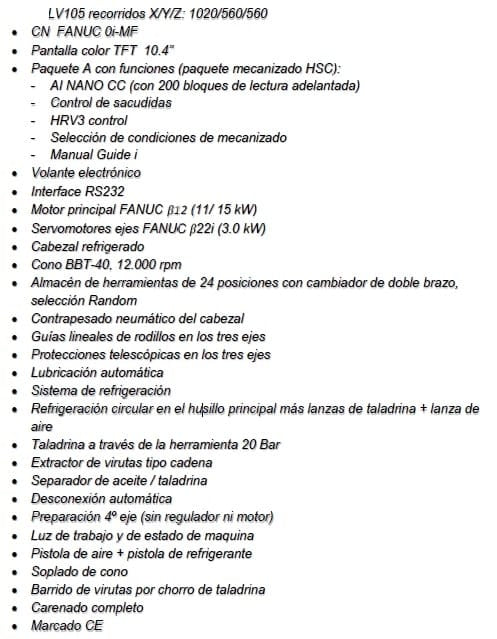 CENTRO DE MECANIZADO PINNACLE LV105