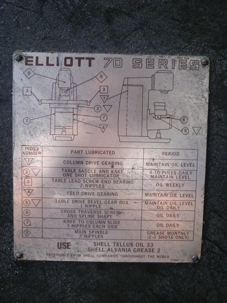 FRESADORA ELLIOTT 70 SERIES MOD. 418