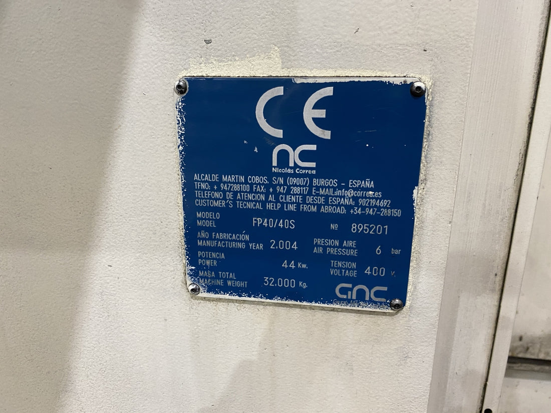 FRESADORA CNC PUENTE CORREA FP 40 40S