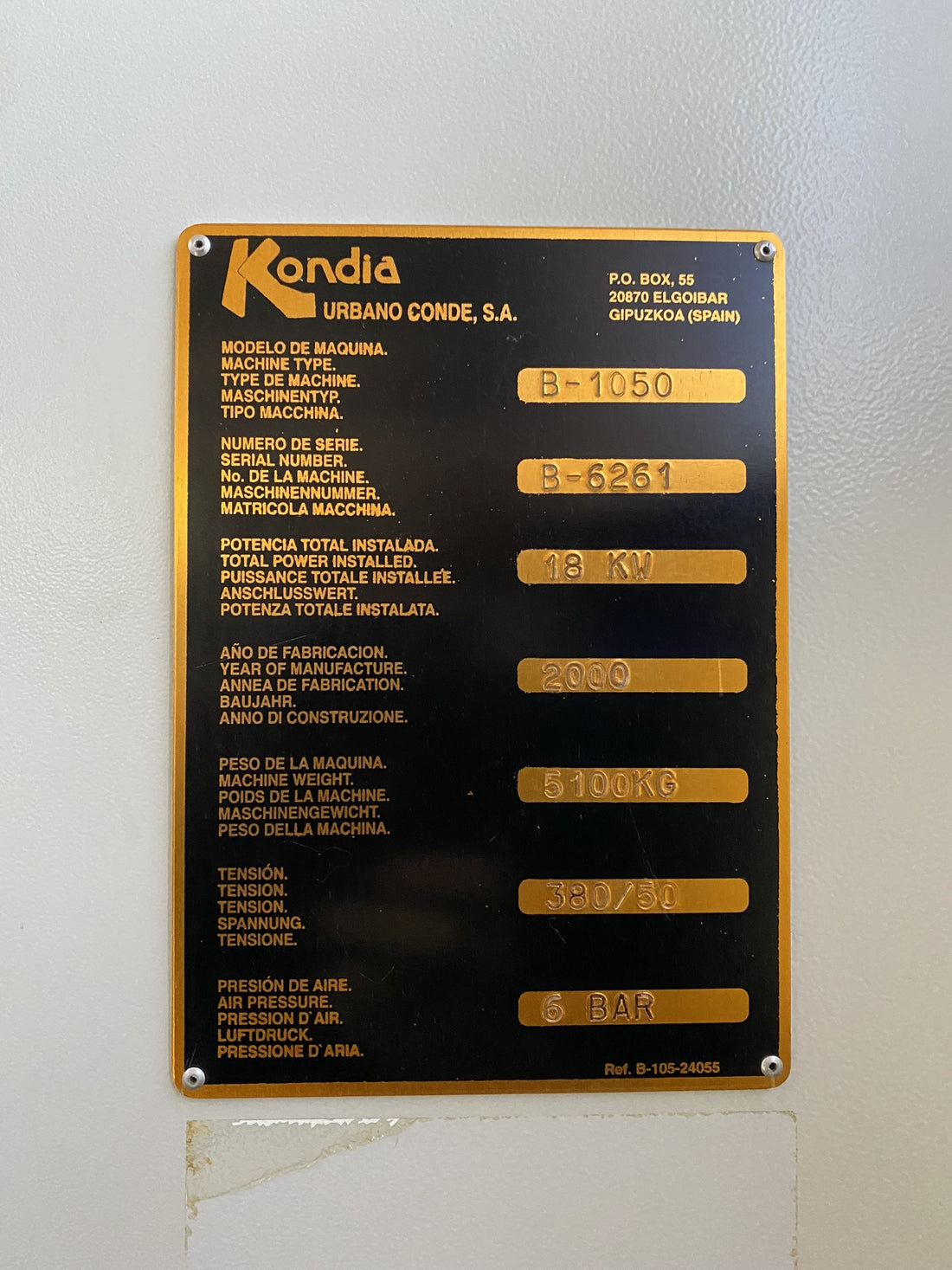 CENTRO DE MECANIZADO KONDIA B-1050