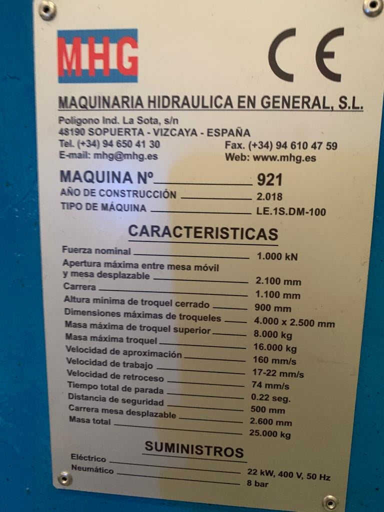 PRENSA HIDRAULICA MGH LC.1S.DM100-2000
