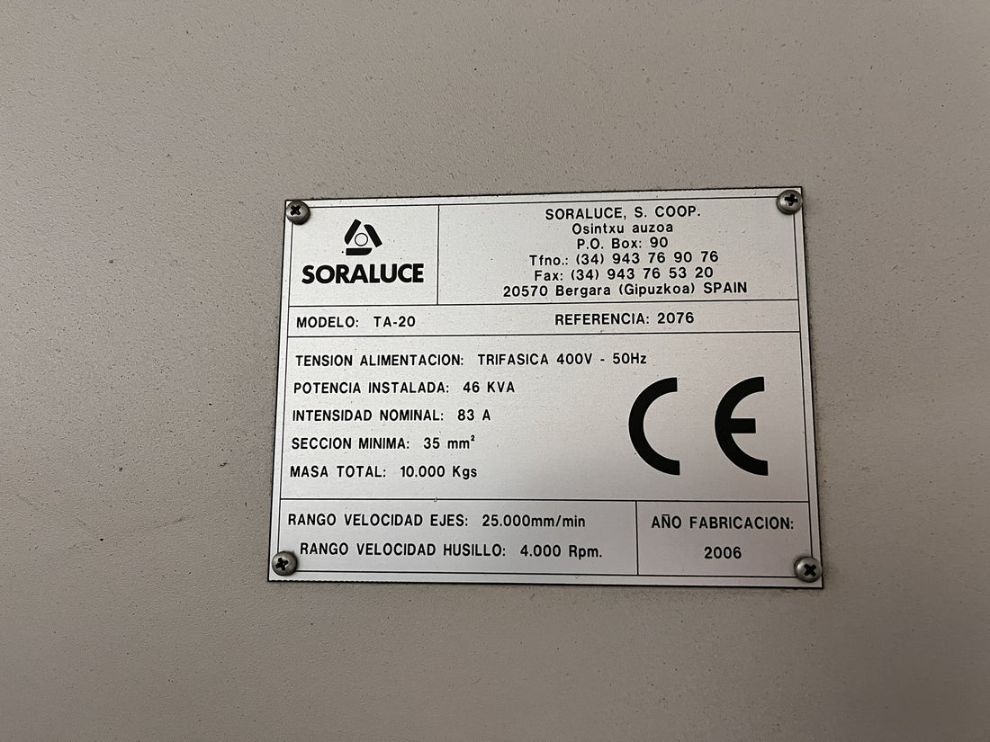 FRESADORA SORALUCE MOD TA-20