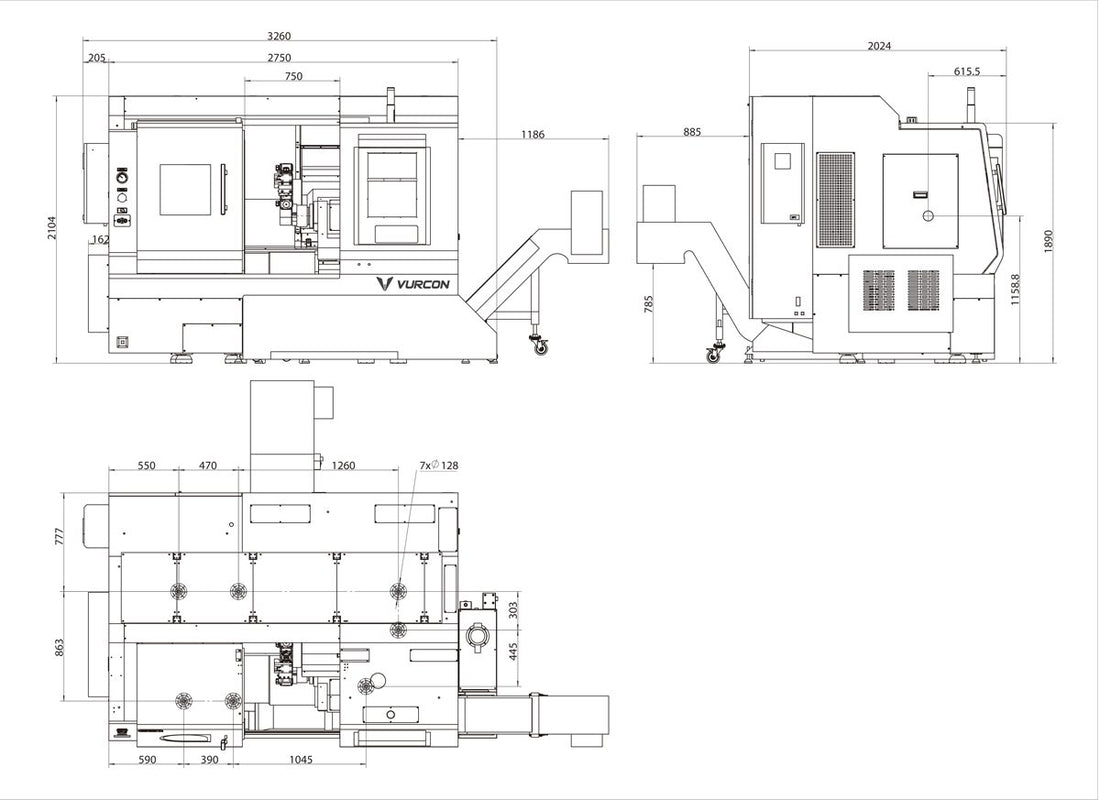 Torno CNC de bancada inclinada Vurcon SBL66MYS